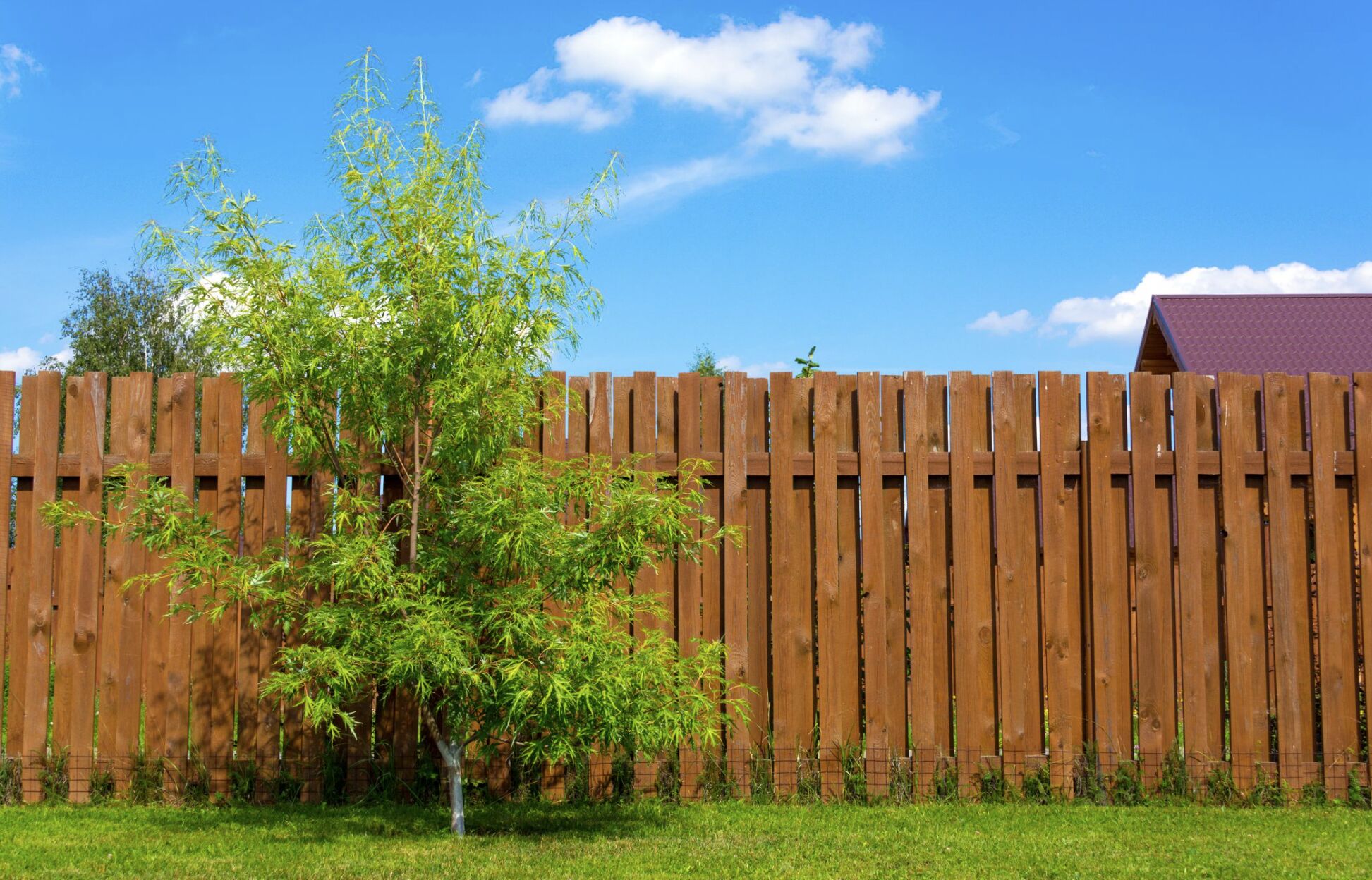 Custom wood fence construction with natural cedar materials in Georgia